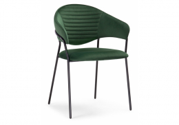 Стул на металлокаркасе Рансол темно-зеленый / черный глянец (57x56x82)