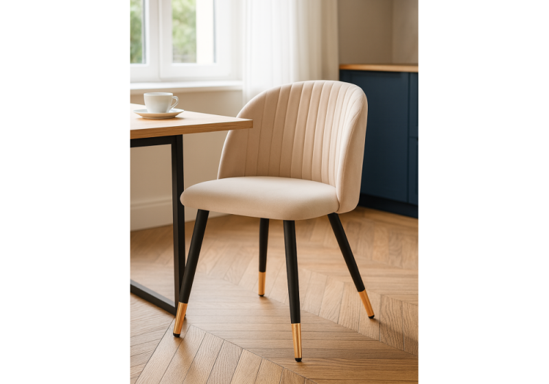 Стул на металлокаркасе Gabi beige / black / gold (49x53x79)