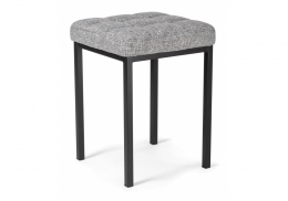 Табурет Байя рогожка графит / черный матовый (35x35x45)