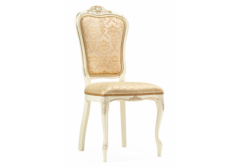 Стул деревянный Руджеро патина золото / бежевый комби (50x56x107). 