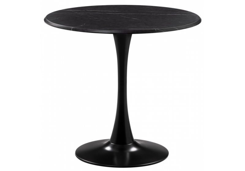 Стол деревянный Тулип 90х73 мрамор черный / черный (90x73). 