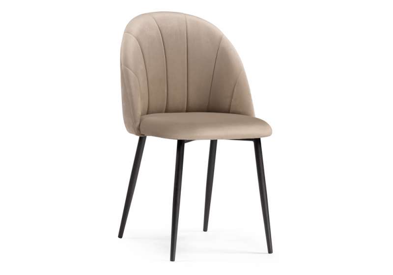 Стул на металлокаркасе Логан бежевый / черный (48x52x82). 