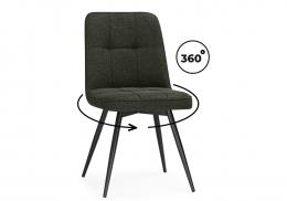 Стул на металлокаркасе Texas 4 поворотный темно-зеленый / черный (46x57x86)