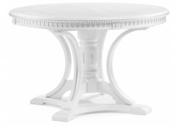 Стол деревянный Нозеан круглый белый / серебро (120x76)