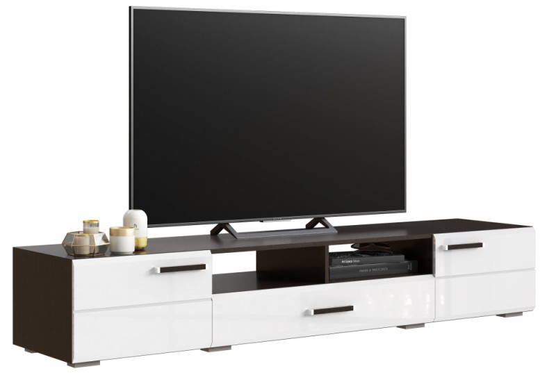 ТВ-тумба Иоги 2.0 венге / белый глянец (200x46x35). 