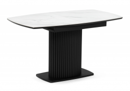 Керамический стол Фестер 160(200)х90 snow white / черный (90x76)