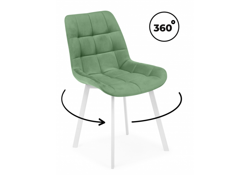 Стул на металлокаркасе Челси 360 П фисташковый (zd 651) / белый np (50x60x80). 