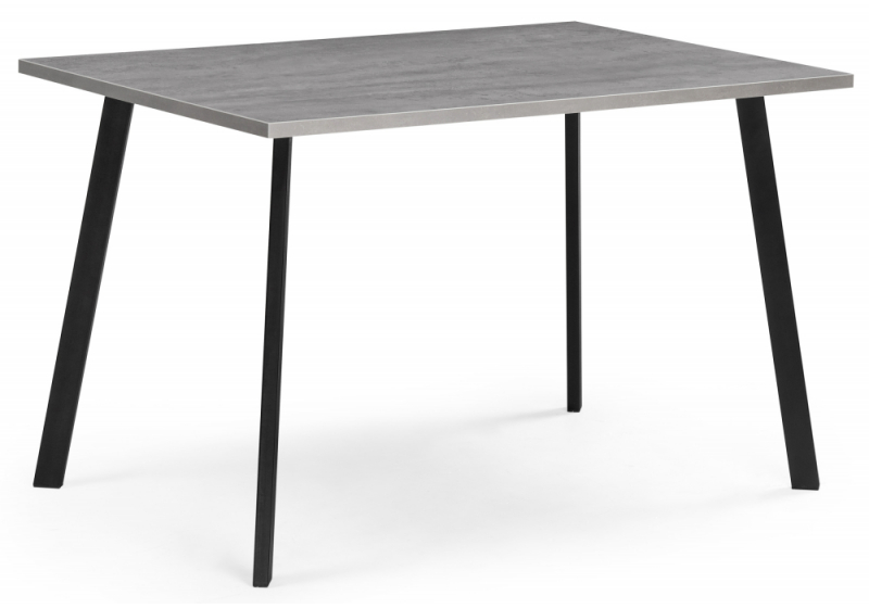 Стол деревянный Тринити Лофт 120х80х75 25 мм бетон / черный матовый (80x75). 